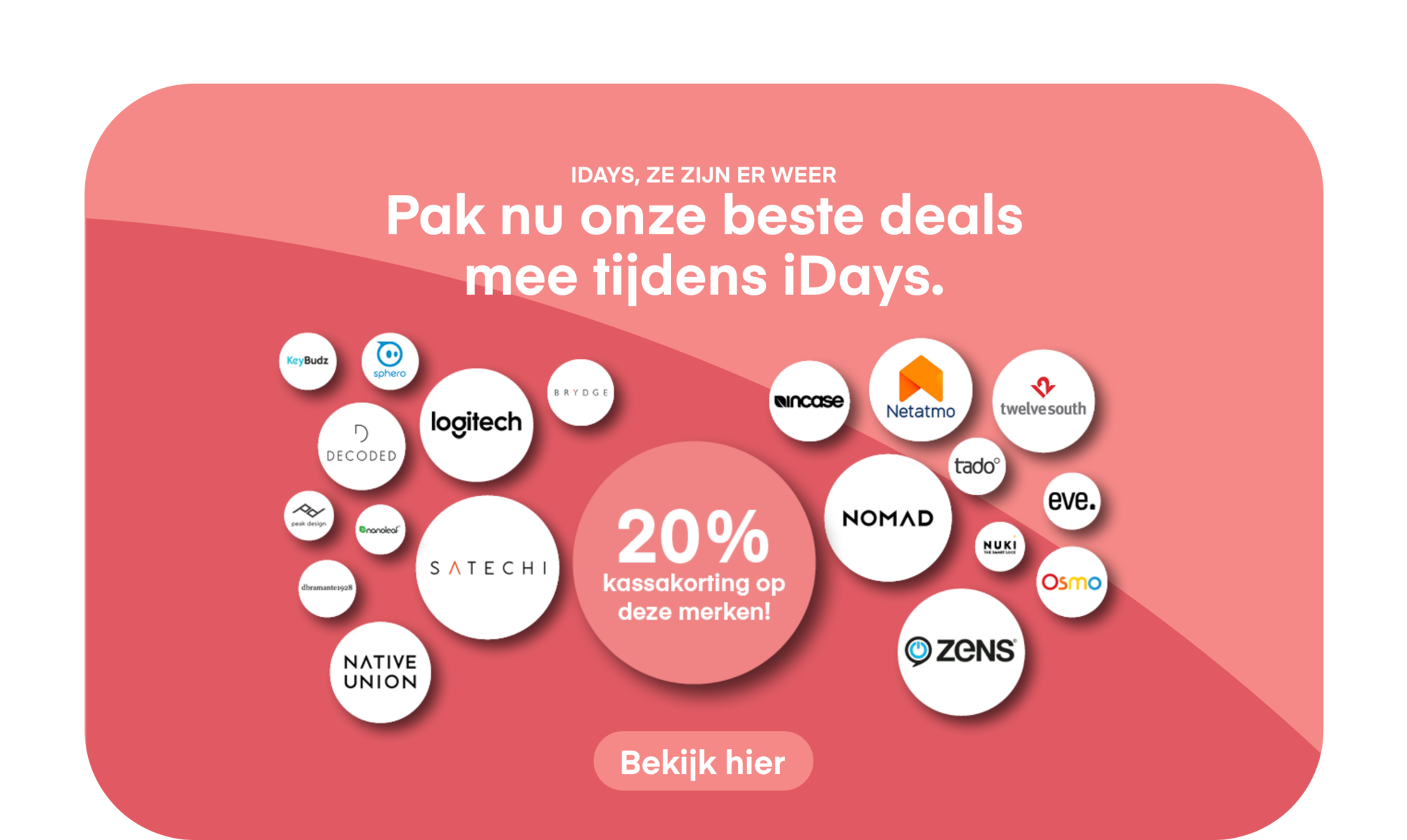iDays 20% kassakorting op deze merken