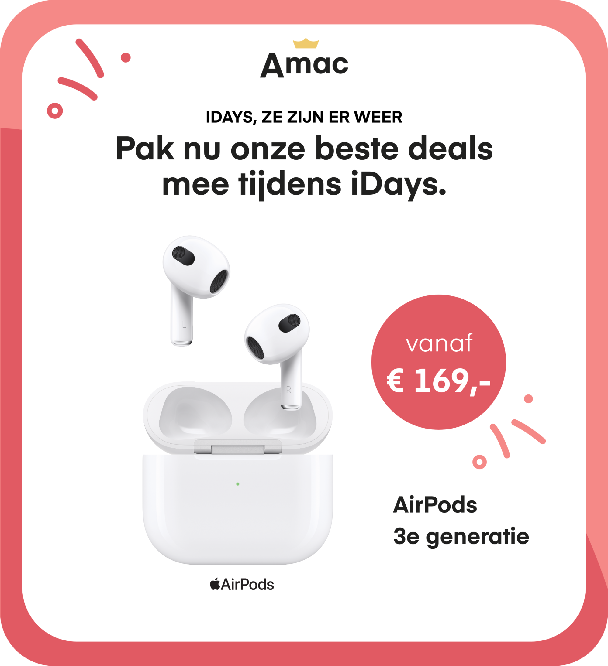 AirPods 3e generatie vanaf €169,-