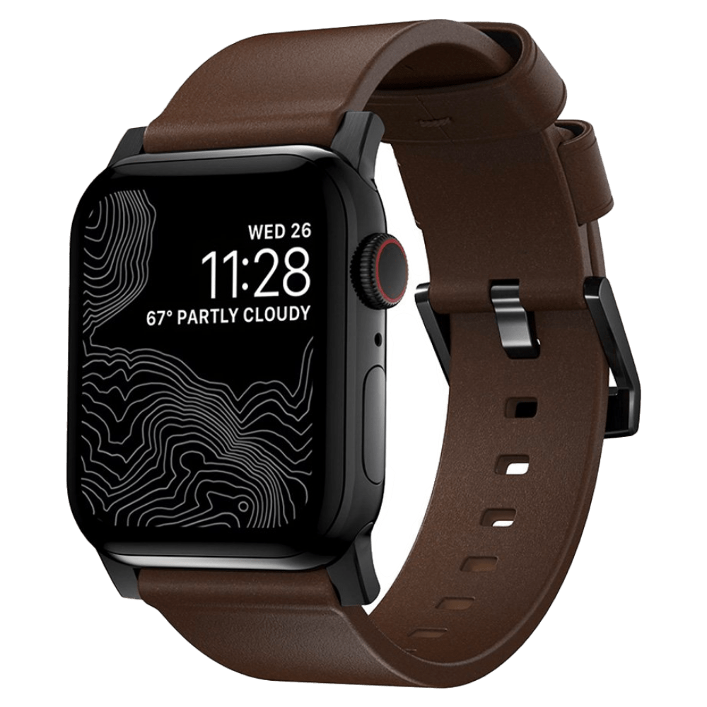 Nomad modern Apple Watch bandje - zwart met zwarte gesp